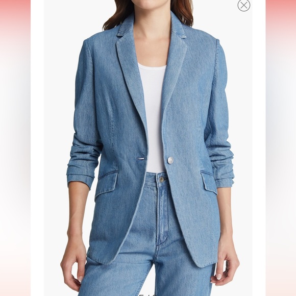 Margot Cotton & Linen Denim Blazer NWT - Picture 3 of 10